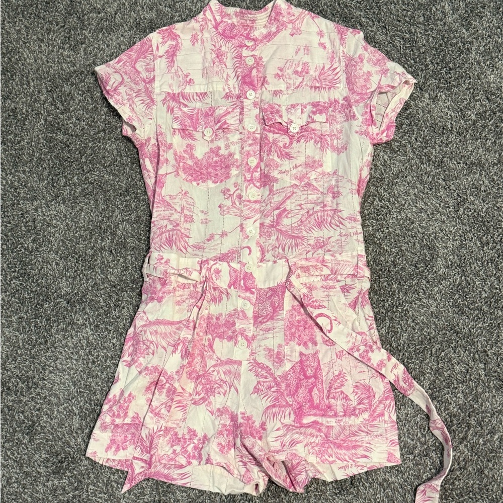 Zadig & Voltaire Pink and White Patterned Romper Garment
